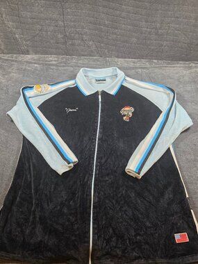 Vintage Platinum FUBU Harlem Globetrotters Goose Tatum Velour Jacket 3XL Y2K